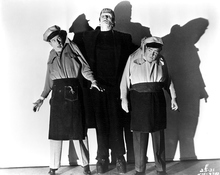 Glenn Strange menaces Abbott and Costello in this publicity shot, courtesy doctormacro.com