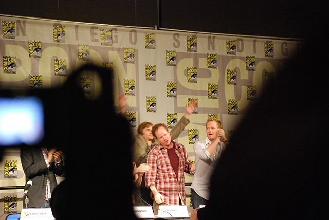The cast and crew of Dr. Horrible's Sing-Along Blog receive a standing ovation