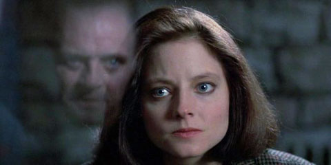 Jodie Foster stares into Anthony Hopkins' abyss