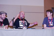 Brandon Kirchen, Danny Marianino, and Nate Yapp at the Horror Remakes panel